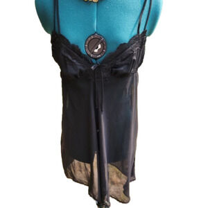 385. Linda Lingerie Sheer Black Chemise |L